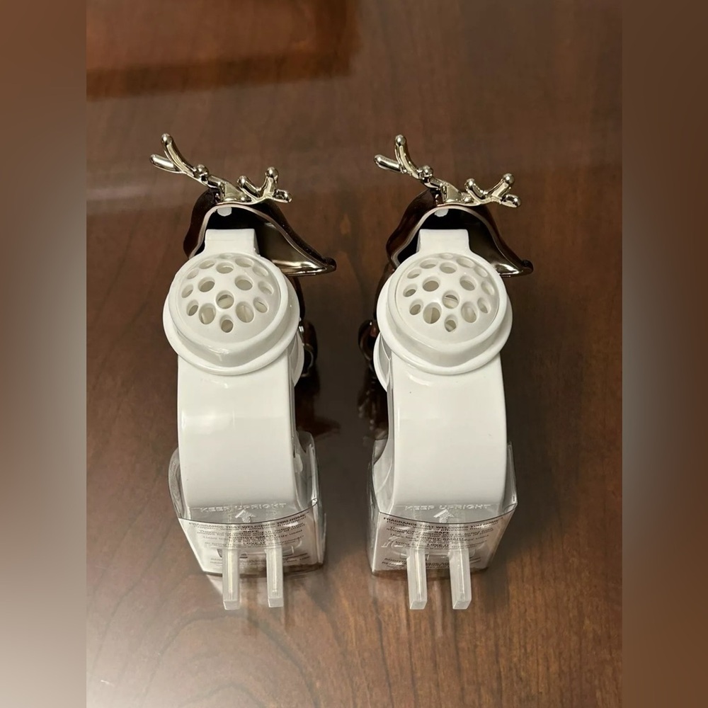 NEW Bath & Body Works Wallflower Plug In Dachshund Hot Cocoa w/Antlers Set of 2 - Picture 6 of 11